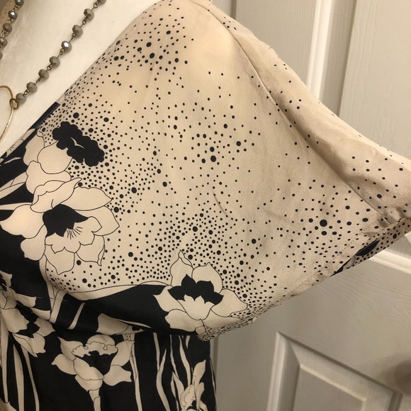 Warehouse London black and cream flutter shirt 4 - Picture 5 of 7